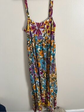 NATURAL LIFE Floral Maxi Dress in Purple, Teal, Yellow